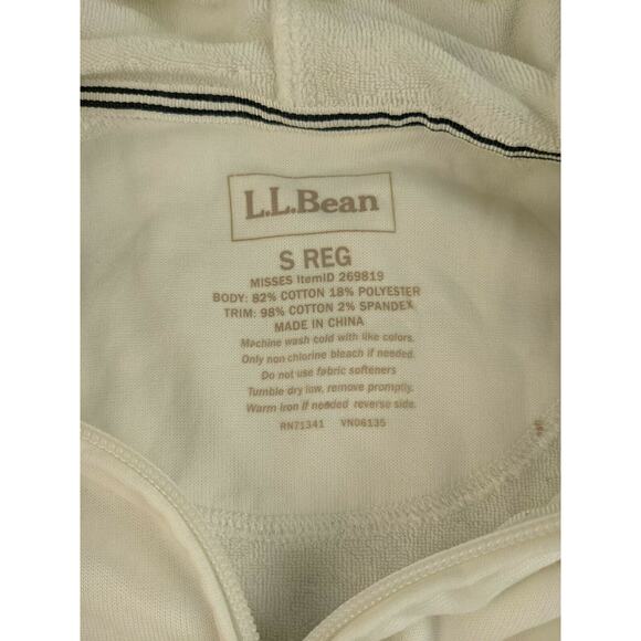 Womens LL Bean Full Zip Hoodie Sweatshirt Size S Regular White Logo - Picture 6 of 9